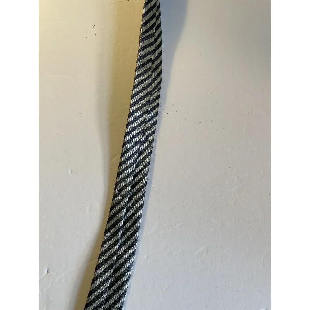 Ermenegildo Zegna  Silk Silver Blue  Tie  58” X 3 & 6/8 Striped - Picture 11 of 15